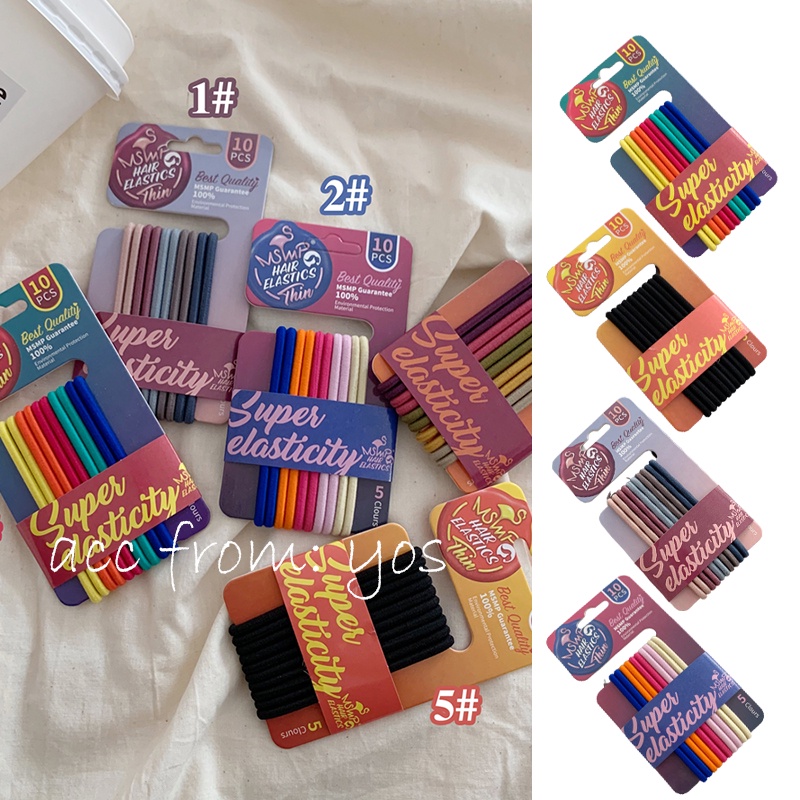 Set 10 dây cột tóc thun màu xinh