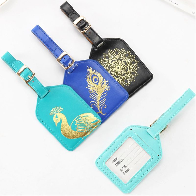 Thẻ Tên Gắn Hành Lý Du Lịch Bằng PU Dễ Thương Kèm Dây Đeo