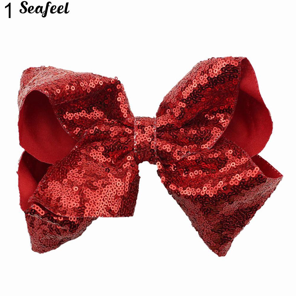 Kẹp tóc hình nơ đính sequin lấp lánh dễ thương dành cho nữ