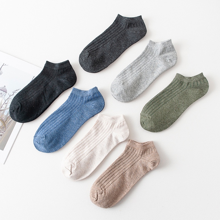 Tất đơn sắc cổ thấp đi giày lười Toroshoes Mã T6 100% cotton (7 Màu)