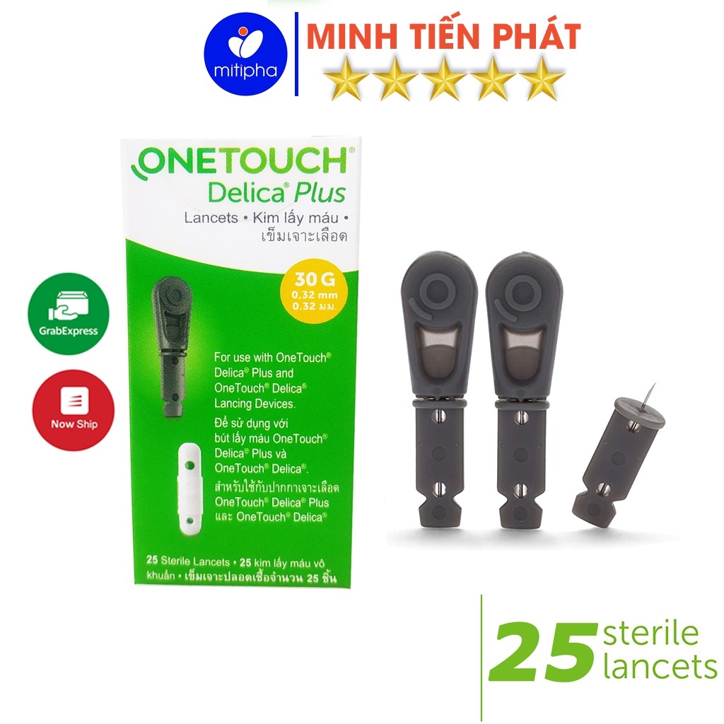 Kim lấy máu OneTouch Delica Plus 30G dùng cho máy đo đường huyết hộp 25 que - Minh Tiến Phát