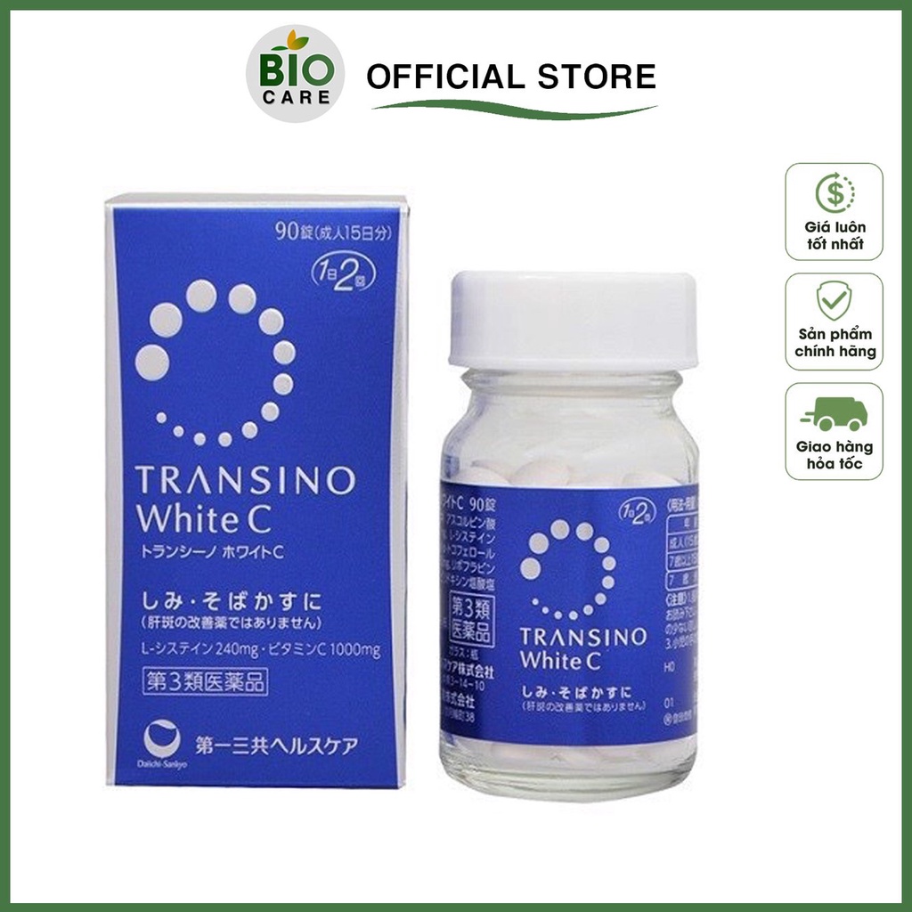 Viên uống trắng da transino white c clear 120 viên Nhật Bản dưỡng trắng da, mờ thâm nám (Hàng chính hãng )