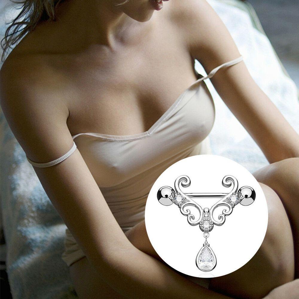 VANES1 Khuyên Nhũ Hoa Hình Giọt Nước Thời Trang