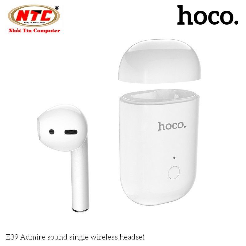 Tai nghe bluetooth nhét tai Hoco E39 Admire sound single V5.0 (Trắng) + tặng kèm Case | BigBuy360 - bigbuy360.vn