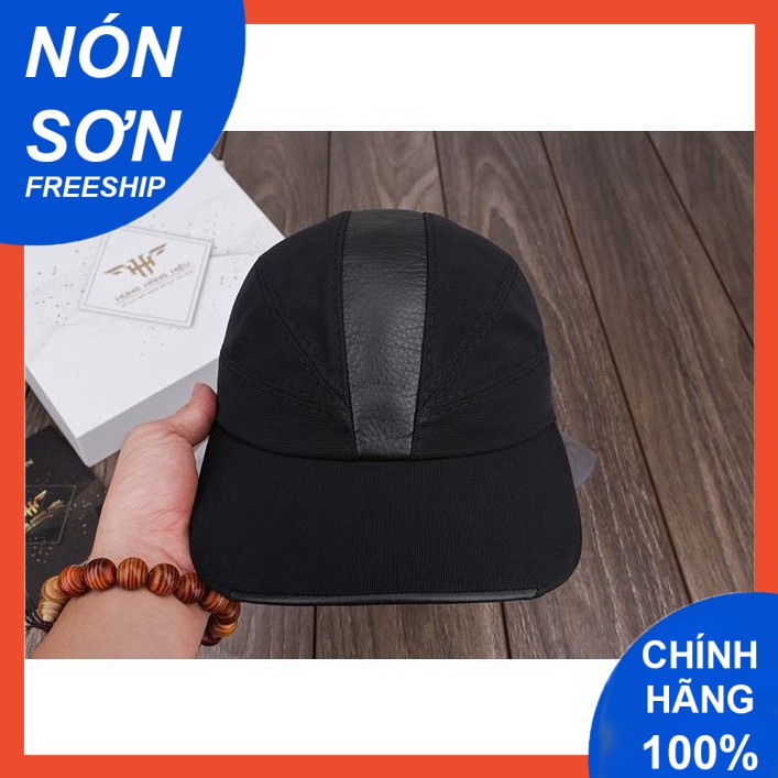 Mũ Lưỡi Trai Nón Sơn Vải Dù Đen Phối Da Dài Không Chóp Chính Hãng Hàng Chuẩn Tem 7 Màu Thời Trang Cao Cấp Mới 2021