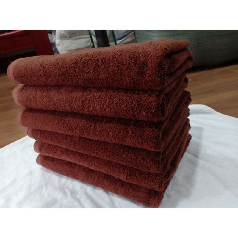 KHĂN TẮM COTTON MÀU NÂU  SỢI BÔNG DÀY HÚT NƯỚC TỐT, KHÔNG XÙ LÔNG RA MÀU