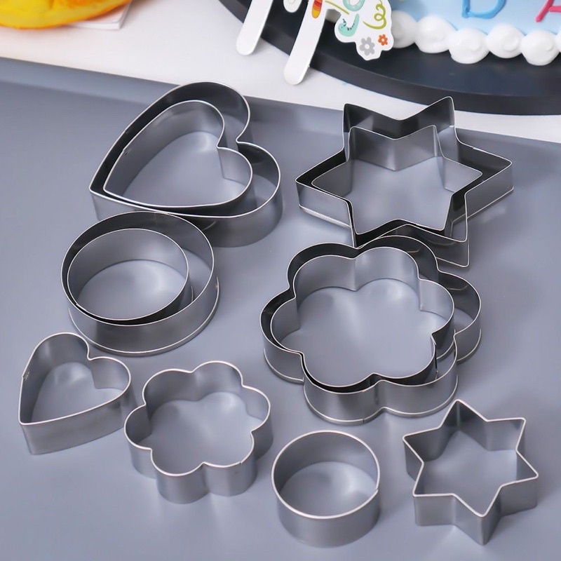 Bộ 12 khuôn inox tạo hình trái cây, làm bánh cho bé