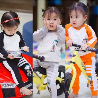 Bộ dài tay cho bé, bộ thu đông cho bé trai,bé gái hình Snoopy đáng yêu - Ảnh thật 100% Shop chụp