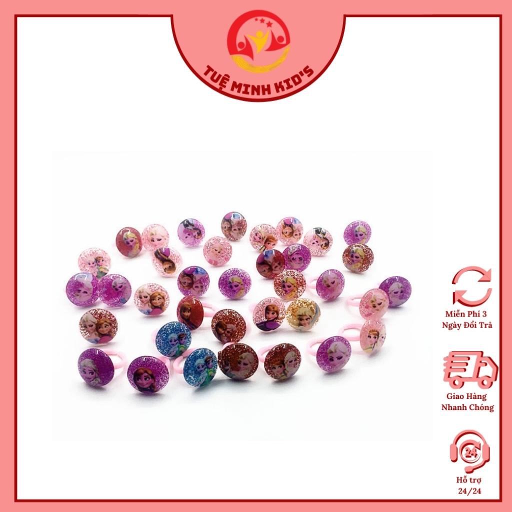 NHẪN NHỰA CHO BÉ GÁI SET 5 CHIẾC MẪU ELSA HOẠT HÌNH ( KHÔNG TRÙNG LẶP) SIÊU XINH CHO BÉ YÊU
