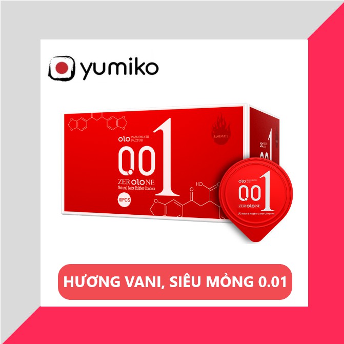 Bao Cao Su Siêu Mỏng, Hương Vani, bcs OLO ZERO ONE 001, Hộp 10 chiếc