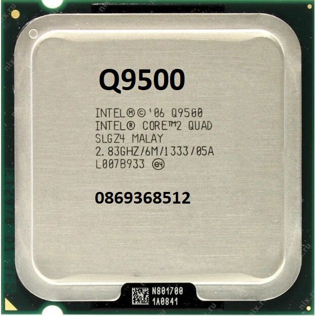 CPU Q9500 kèm keo tản nhiệt CPU Q9500 socket 775