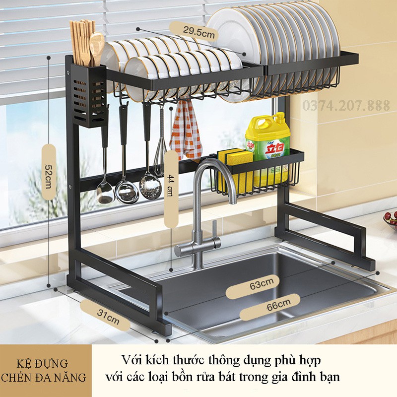 Kệ Chén Đa Năng, Giá Để Bát Đũa Tiện Lợi INOX Cao Cấp Jun.Home | BigBuy360 - bigbuy360.vn