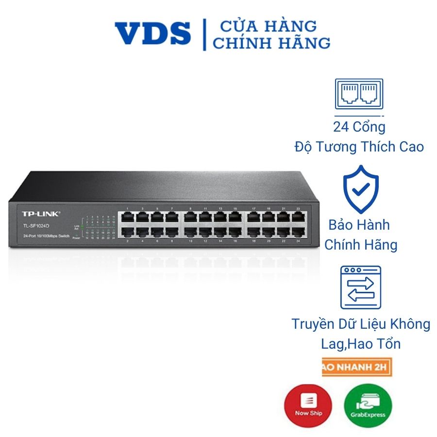 Bộ chia mạng TP-Link TL-SF1024D Switch chia tín hiệu 24 cổng RJ45 10/100Mbps - Hàng chính hãng