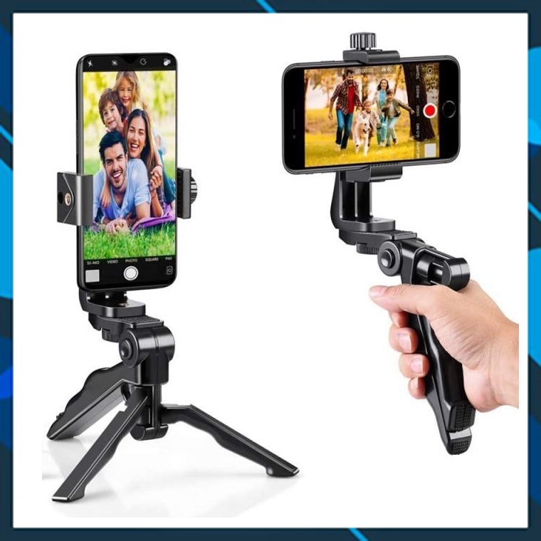 ✔️✔️ Chân Tripod Handgrip mini xếp gọn + Kẹp điện thoại VÍT XOAY 360