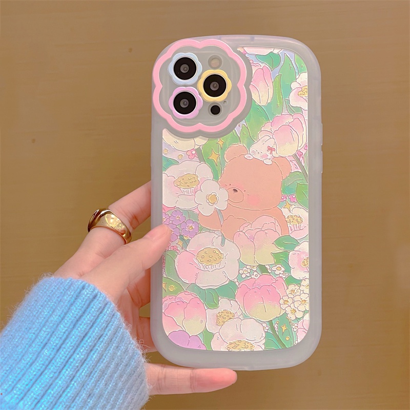 Hoạt Hình Ốp Điện Thoại Dẻo Họa Tiết Hoa Xinh Xắn Cho iphone 13 12 11 Pro Max X XR XS Max 7 8 Plus