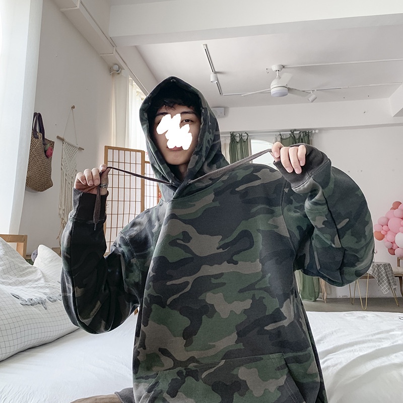 Áo hoodie IELGY họa tiết quân đội phong cách Harajuku cổ điển thời trang cho nam