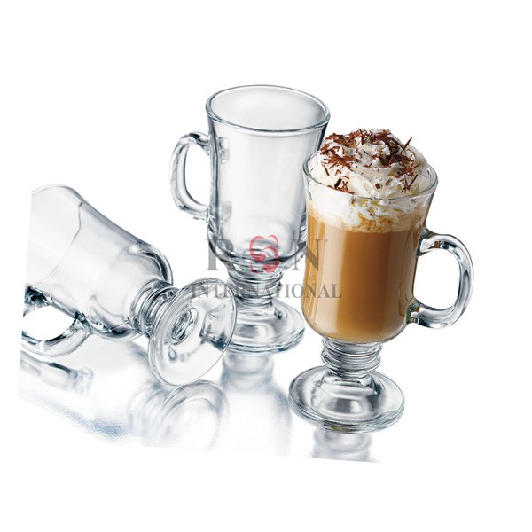 SALE GIÁ SỈ Bộ 6 Cốc Ly thủy tinh có quai Libbey Irish Coffee Thổ Nhĩ Kỳ 250ml đựng cafe cốt dừa, nước ép,  ZB-22