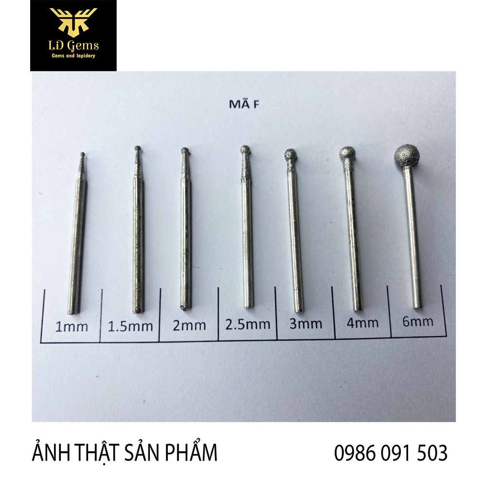 10 mũi bí  Cốt 2.35mm  chuyên dụng mài, chạm, khắc tượng ngọc, đá quý, đá thô, đá cảnh