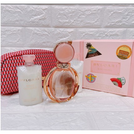 Set Nước Hoa Bvlgari ROSE GOLDEA Perfume 90ml & Bag & Lotion 75ml & Body Shower 75ml