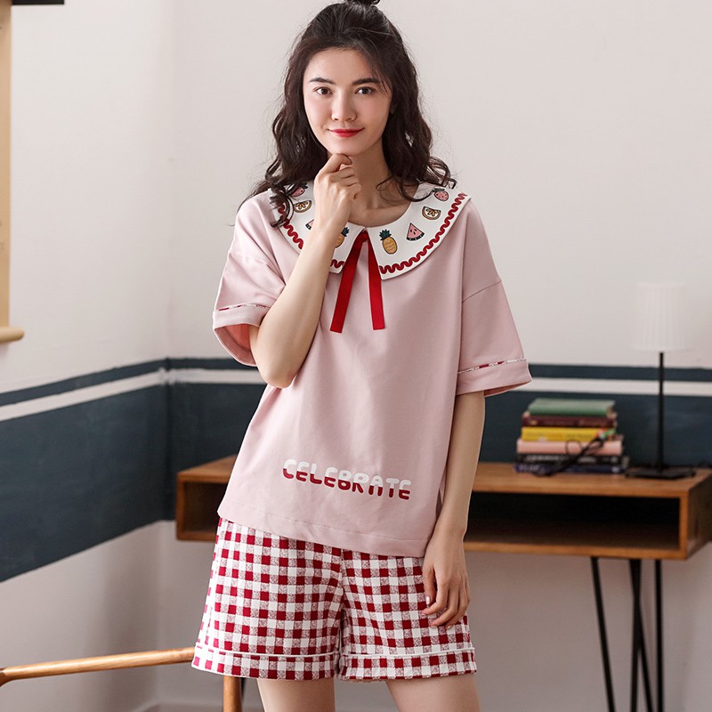 Bộ đùi nữ-Bộ mặc nhà cổ sen chất COTTON 100% thông thoáng và mát mẻ ngày hè:Full size | BigBuy360 - bigbuy360.vn
