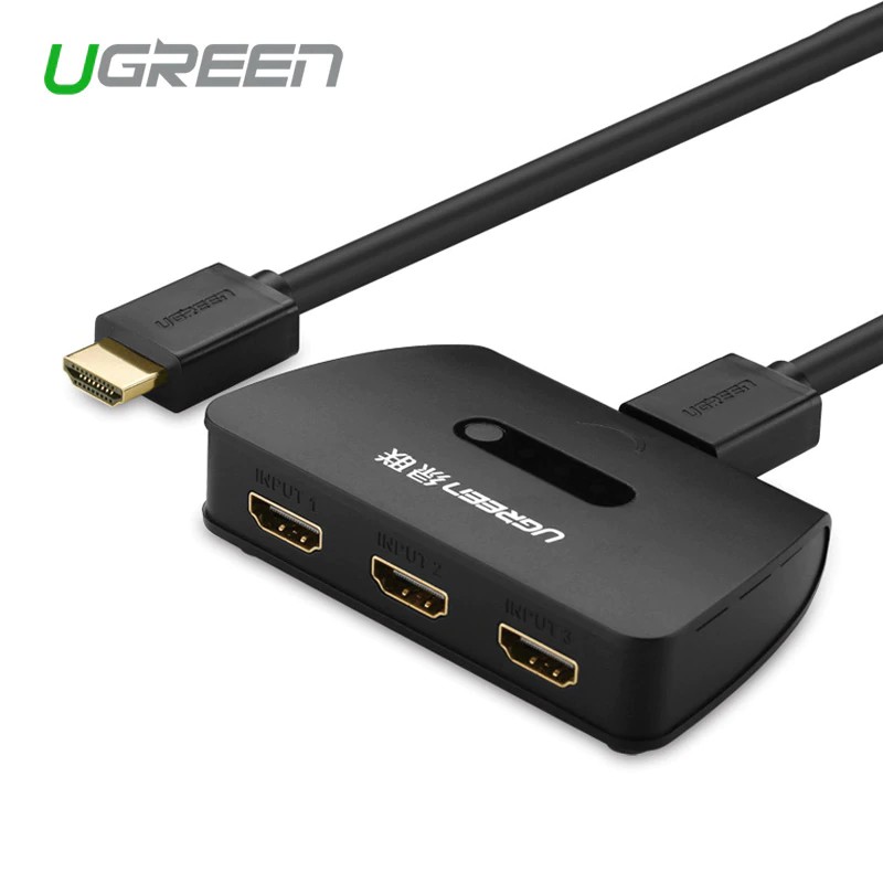 Ugreen 1.4 HDMI Switch 3in1 For TV/Projector/Cable Box/DVD Player/Game Console With USB To DC Cable