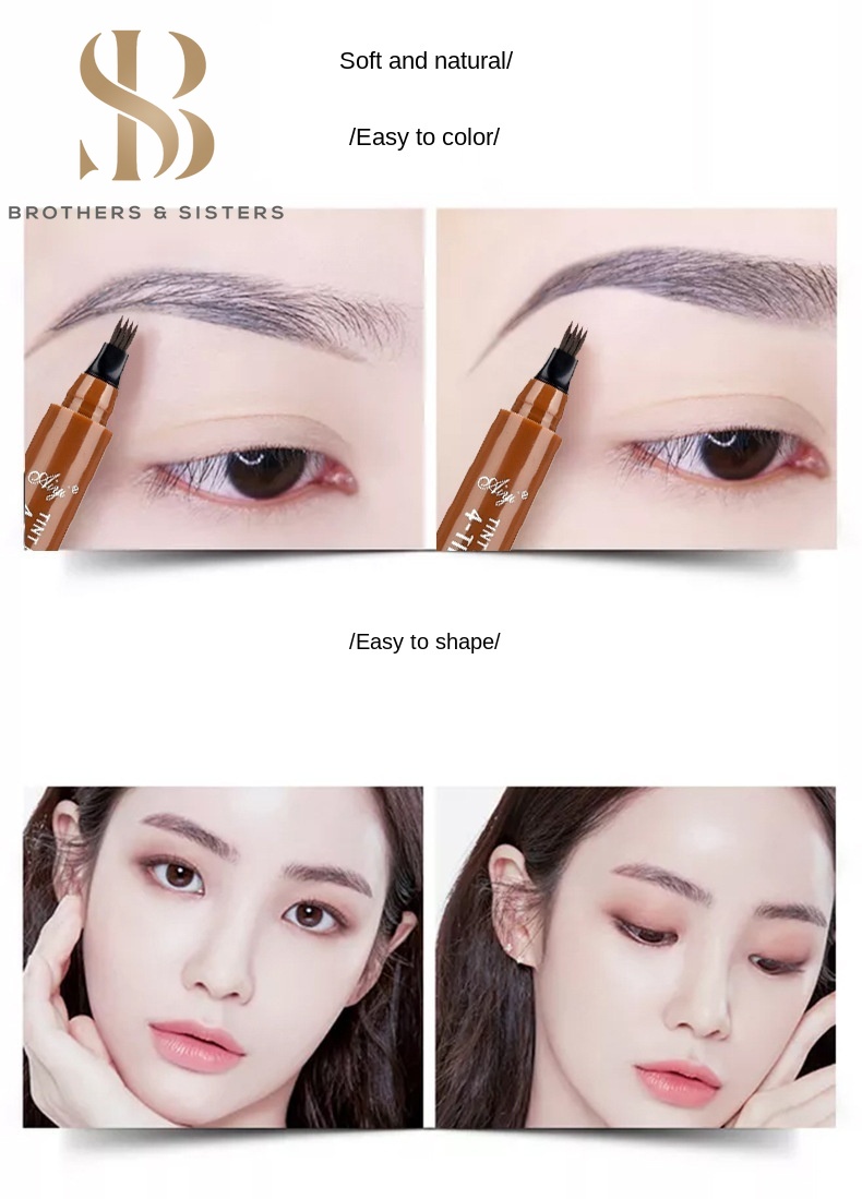 [Hàng mới về] Bút kẻ chân mày nước dạng xăm kháng nước thiết kế 4 ngạnh 5 màu sắc tùy chọn | BigBuy360 - bigbuy360.vn