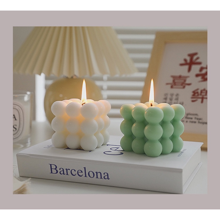 Nến thơm Rubic làm phụ kiện decor trang trí, phụ kiện chụp ảnh sản phẩm