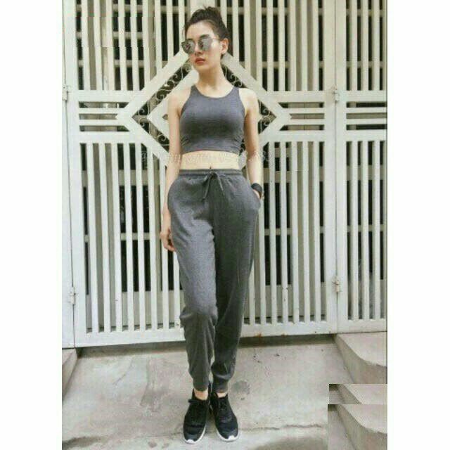 Quần jogger nữ chất len tăm năng động