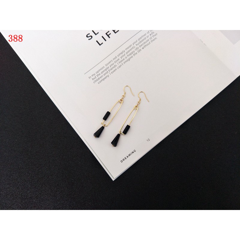 Bông tai thiết kế - phong cách âu mỹ - set bông tai tông đen #388-395