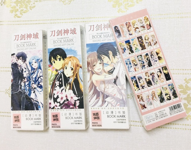 Bộ 36 đánh dấu trang anime sword art online , 36 tấm bookmark sword art online