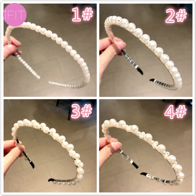 HANDMADE Bộ 8 Dây Cột Tóc Đính Ngọc Trai Phong Cách Hàn Quốc