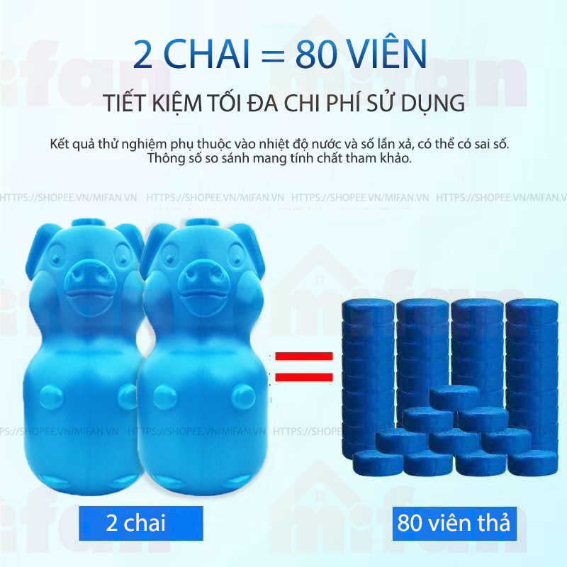 Chai Thả Bồn Cầu Hình Heo Tẩy Sạch, Diệt Khuẩn Khử Mùi Hôi Bồn Cầu Siêu Sạch