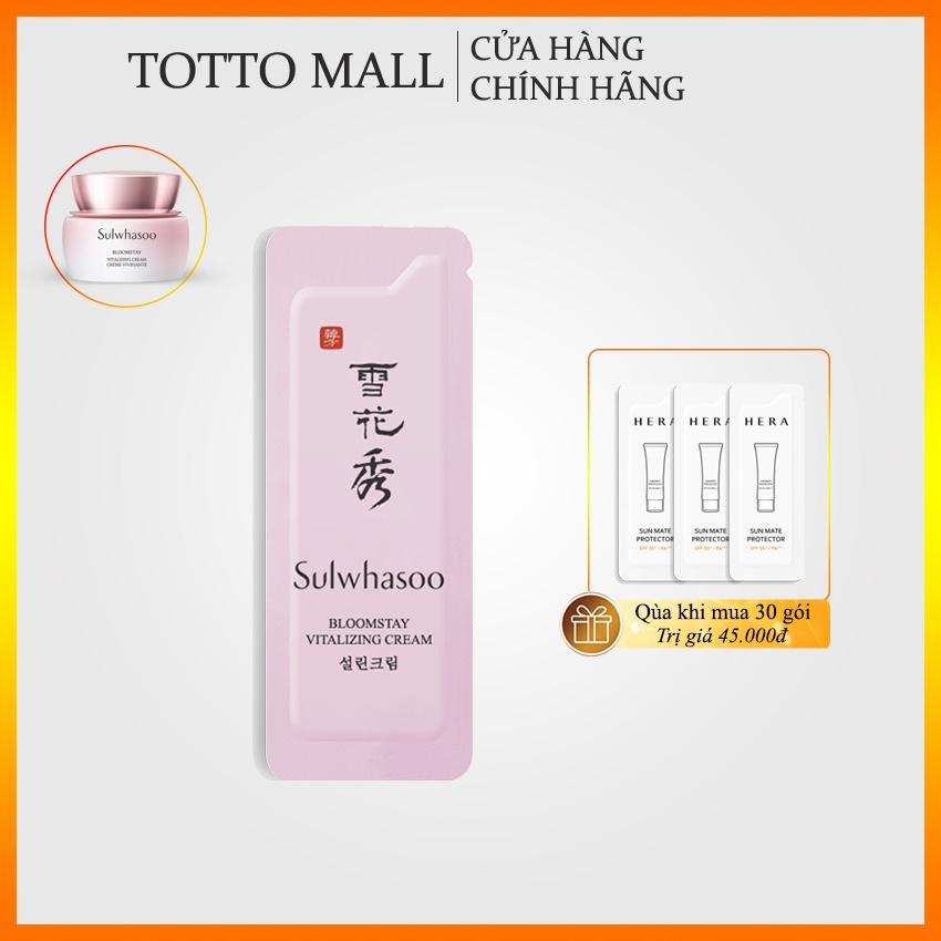 [Date 25 - 30 gói] Kem phục hồi Sulwhasoo Bloomstay Vitalizing Cream - Kem tái tạo da sulwhasoo; Kem hoa mơ Sulwhasoo