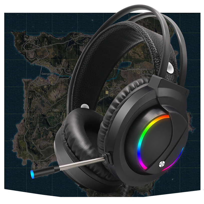 Tai Nghe Chụp Tai PC Chuyên Game Máy Tính K1 Super Gaming Giả Lập 7.1 USB LED RGB Chống Ồn, Tạp Âm, Siêu Bass