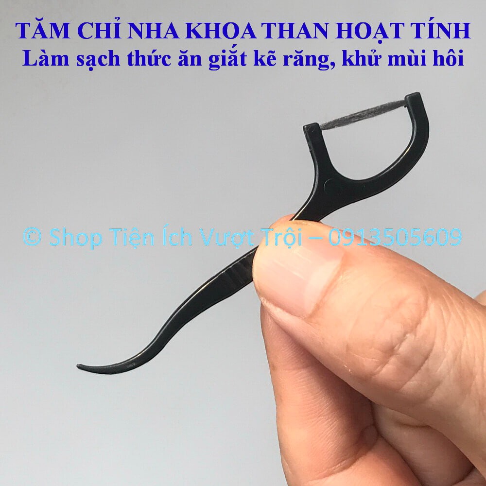 Dụng cụ vệ sinh răng 2 đầu: đầu tăm và đầu chỉ nha khoa, làm sạch kẽ răng, lấy thức ăn thừa giắt răng-Tiện Ích Vượt Trội