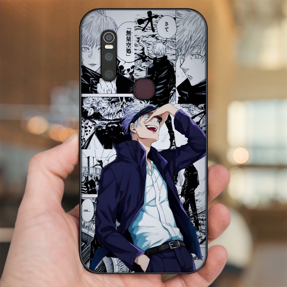 Ốp lưng Vivo V15 viền đen in hình Satoru Jujutsu Kaisen