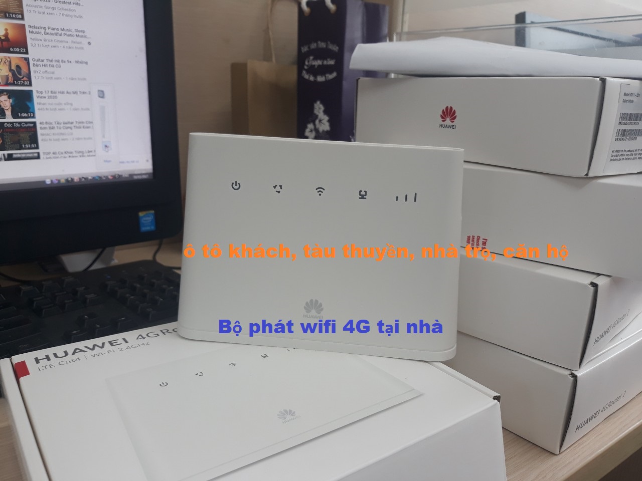 Bộ phát wifi 4G tốc độ cao không giới hạn dung lượng kèm sim 12 tháng. Bộ phát Huawei B311-221 - MobiWifi