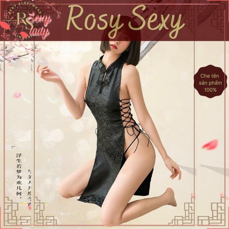 CP1 đầm sườn xám hai mảnh đan dây eo quyến rũ cosplay
