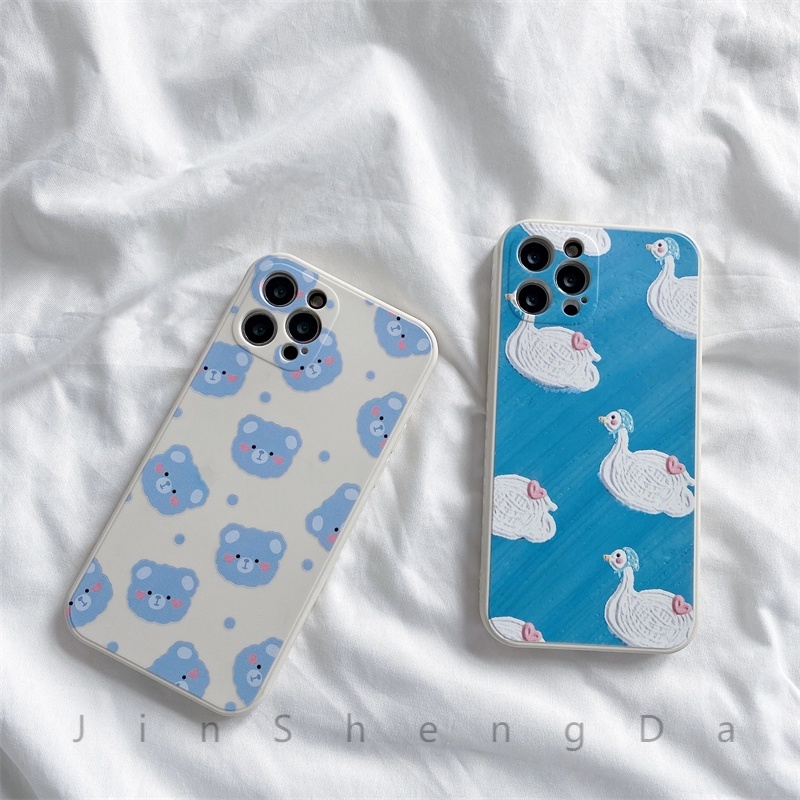Ốp điện thoại TPU in hình gấu ngỗng iPhone 7Plus/8Plus 11 X/XS 6/6S 7/8/SE 2020 6plus/6s Plus XR XS Max 11 Pro Max 12 12 Pro Max 12 Mini