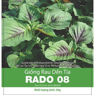 Hạt giống rau dền tía rado 08 cao sản 20gr