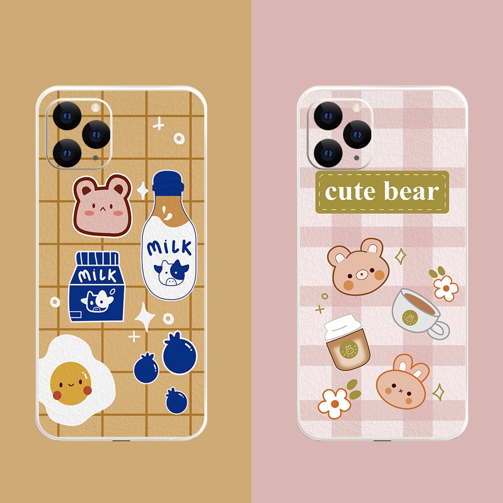 Ốp lưng cạnh vuông OPPO A1K/A5S/A74/A54/....viền bảo vệ camera hình Bear Cute