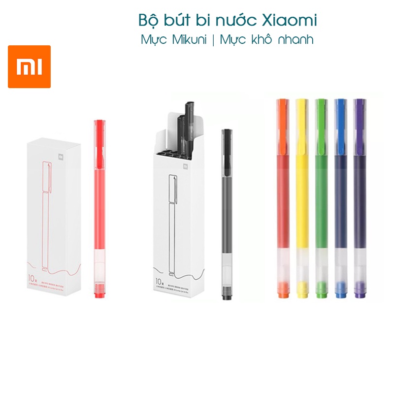 [Hỏa Tốc HCM] Bộ Bút bi nước Xiaomi Mi Jumbo Gel Ink Pen (Đen/Đỏ)