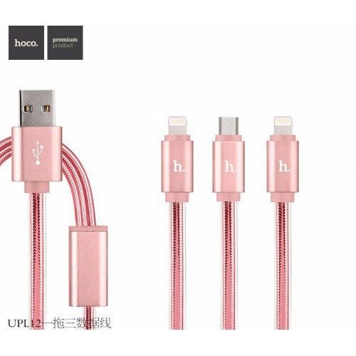 Cáp Sạc 3 Đầu Hoco UPL12 - Lightning + Micro USB + Type-C - Cáp Sạc 3 Đầu Tiện Dụng - Bảo Hành Toàn Quốc