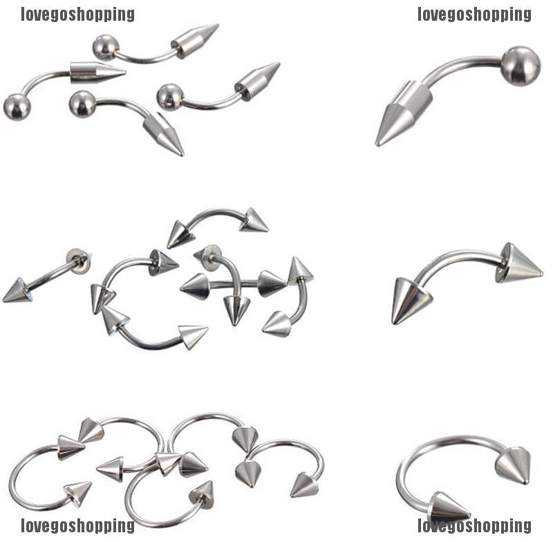 60 / 85 khuyên xỏ cơ thể bằng thép không gỉ cá tính