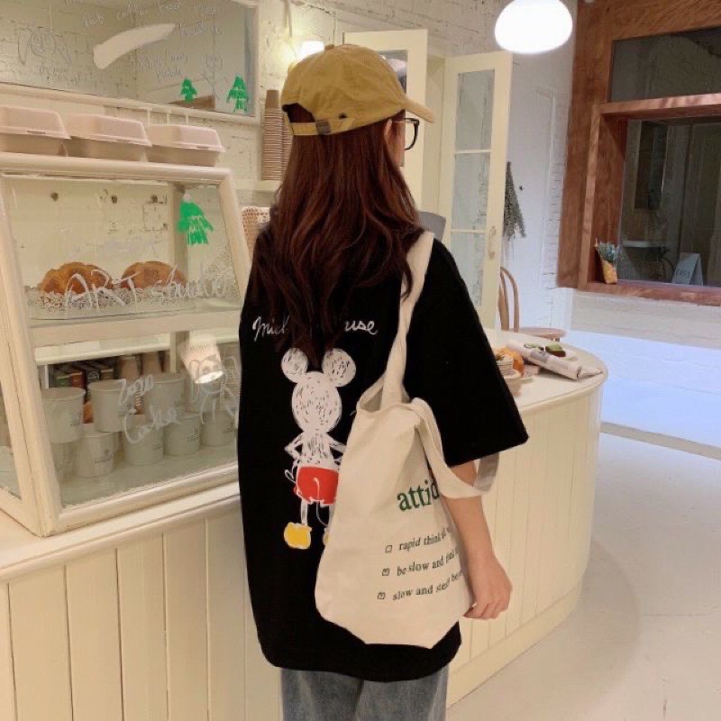 Áo Thun Unisex CHUỘT MICKEY G476, Tay Lỡ Form Rộng