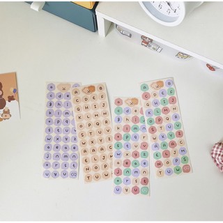 Tấm hình dán sticker chữ cái màu pastel decor trang trí sổ tay