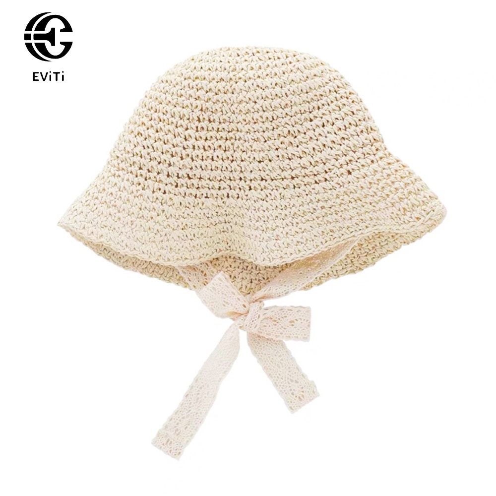 Mũ cói trẻ em  -  Mũ cói kèm dây buộc cằm  cho bé đi chơi đi biển, phong cách vintage
