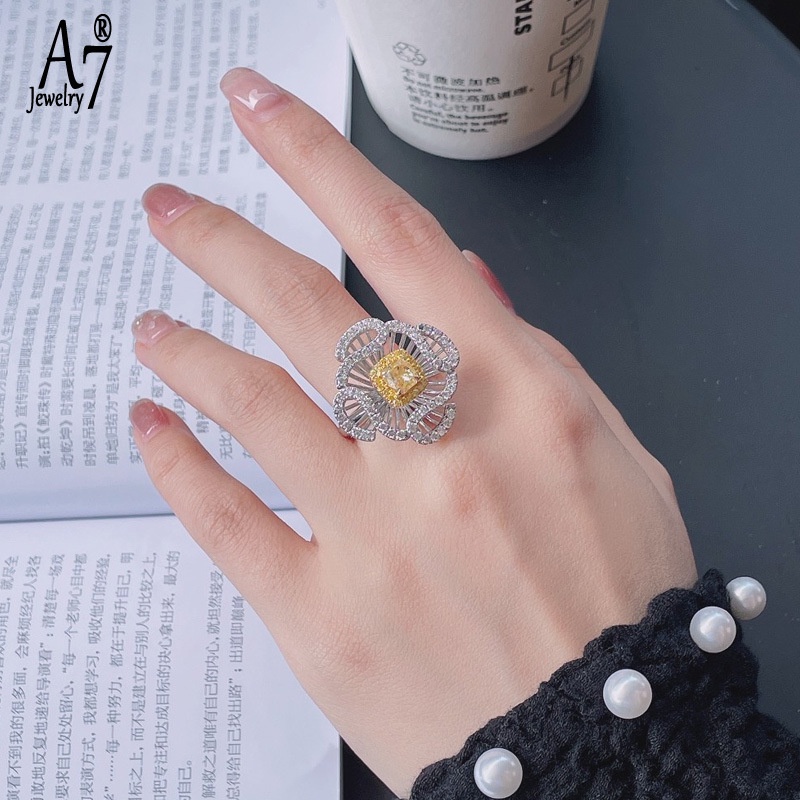 Nhẫn Hở Mạ Bạc S925 Đính Đá A7 50 Có Thể Điều Chỉnh Tiện Lợi