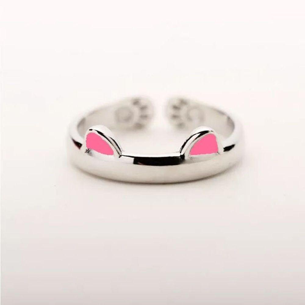 Nhẫn Đôi Hình Tai Mèo Phong Cách Hàn Quốc Độc Đáo Có Thể Điều Chỉnh Làm Quà Tặng Valentine
