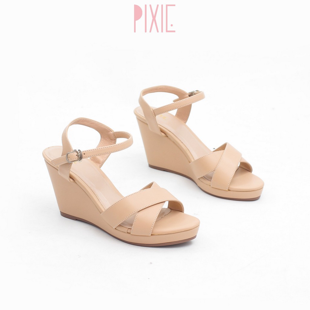 [Form Nhỏ] Giày Sandal Đế Xuồng Quai Chéo 7cm Pixie P207 | BigBuy360 - bigbuy360.vn